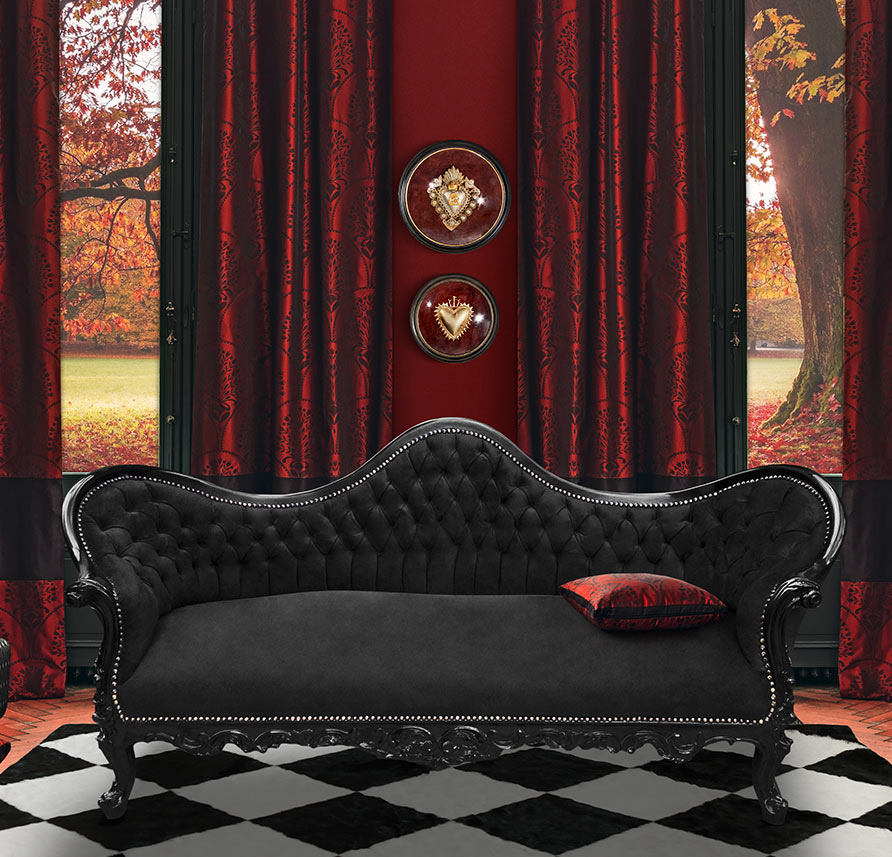 Baroque Napoleon III sofa Royal Art Palace in decor with dark shades